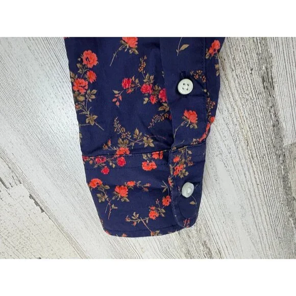 Ann Mashburn Sz XS Classic Shirtwaist Dress Liberty London Elizabeth Navy Floral - Picture 9 of 16